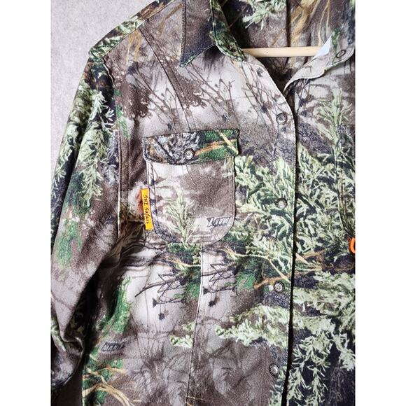 SHE SAFARI Brown Woodland Camo Hunting Casual Outdoor Expedition Top SZ XL - Picture 5 of 11